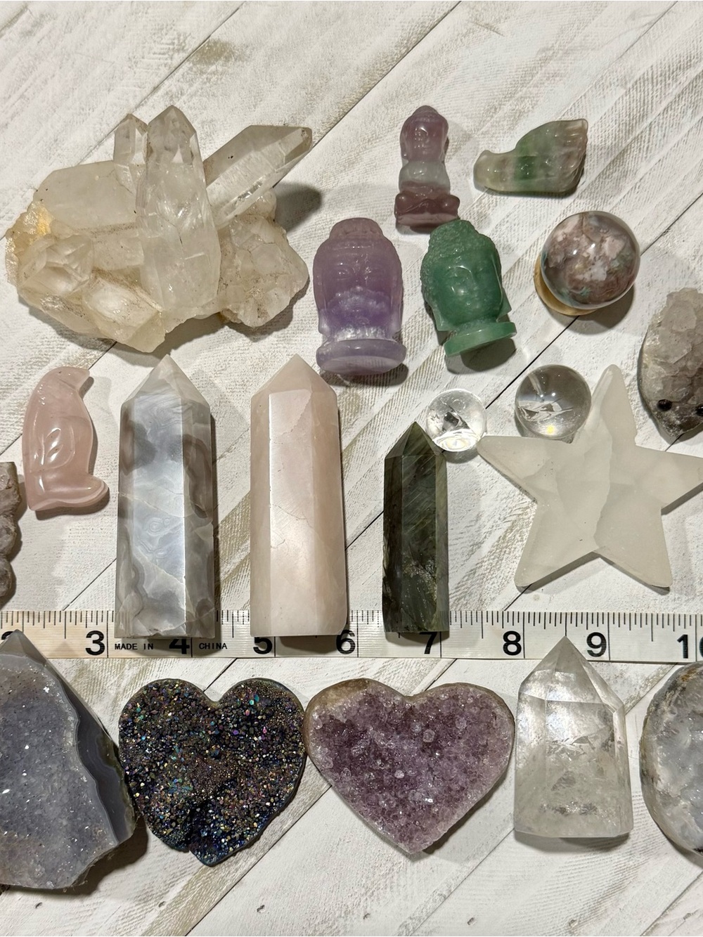 Crystal & Gemstone Collection Bundle - Towers, Hearts, Carvings & Decor